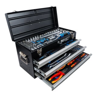 BGS 3350 Elektriker-Metall-Werkzeugkoffer mit 147 Werkzeugen, 3 Schubladen