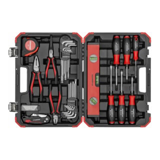Gedore red Werkzeug-Set R38003043 – 43-teilig im Kunststoffkoffer für Hand- und Heimwerker